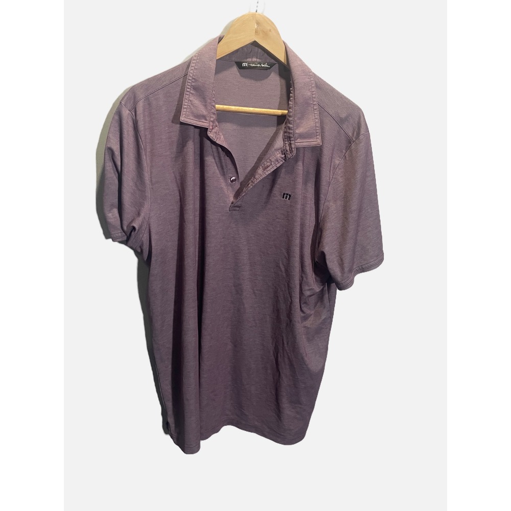 TravisMathew Polo Shirt Mens XXL Purple Short Sleeve Golf Athleisure Casual